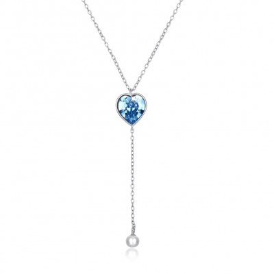 Crystal comes from the swarovski element heart shape S925 sterling silver necklace