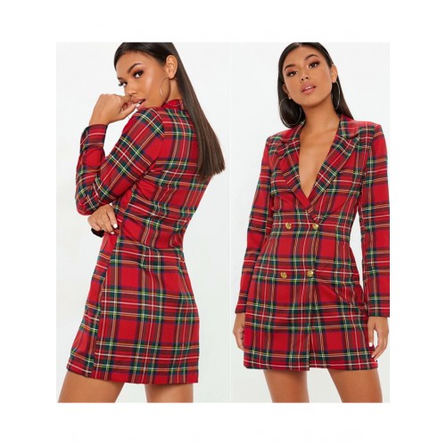 Easy Matching Button Up Plaid Ladies Coats