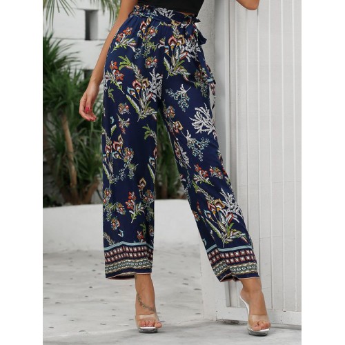 Vacation Floral Wide Leg Trousers