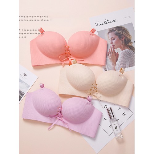 Solid Color Traceless Wire Free Push Up Bra