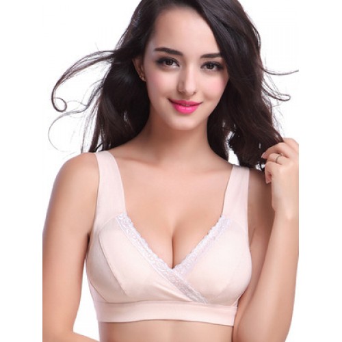 Solid Wireless Cotton Padded Bra For Women