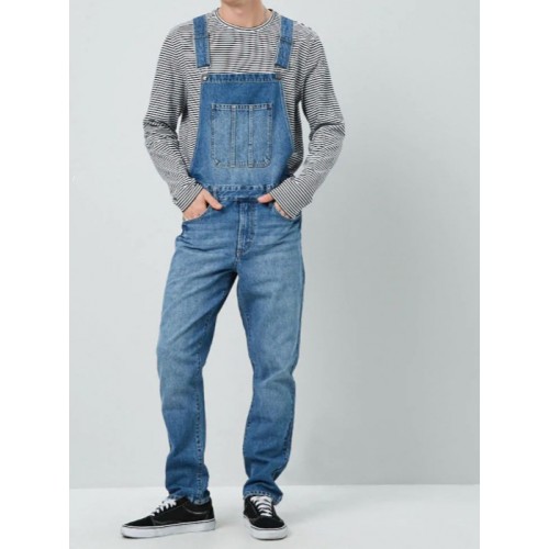 Chic Solid Suspender Mens Skinny Jeans