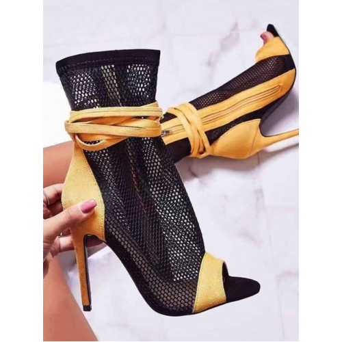 Patchwork Hollow Womens Ankle Boots